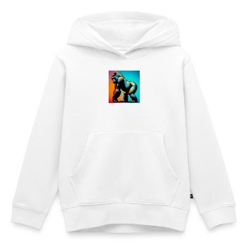 Gorilla - Kinder Premium Organic Hoodie - Weiß - Vorne - AI Model Kid Female (0cm)