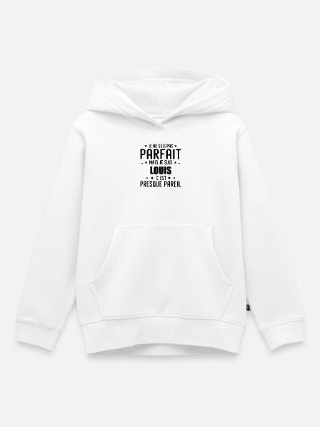 Louis: authentisch, unvollkommen, oberflächlich, perfekt - Kinder Premium Organic Hoodie - Weiß
