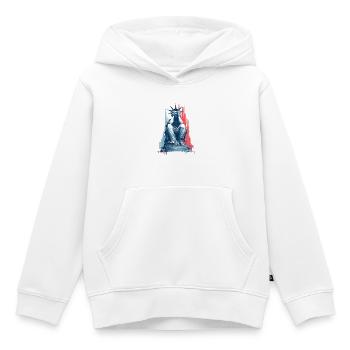 Sad Lady Liberty - Kinder Premium Organic Hoodie - Weiß - Vorne - AI Model Kid Female (0cm)