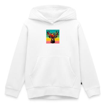 Hirsch - Kinder Premium Organic Hoodie - Weiß - Vorne - AI Model Kid Female (0cm)
