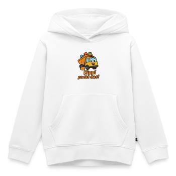 Lustige Baustellen-LKW Illustration - Kinder Premium Organic Hoodie - Weiß - Vorne - AI Model Kid Female (0cm)
