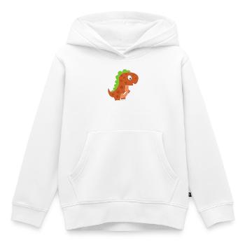 Playful Dinosaur Cartoon - Kids Premium Organic Hoodie - white - Front - AI Model Kid Female (0cm)