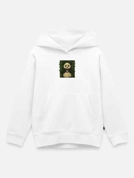Wunderliches Panda-Herz-Natur-Design - Kinder Premium Organic Hoodie - Weiß