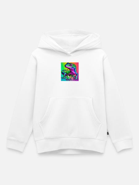 Gecko - Kinder Premium Organic Hoodie - Weiß