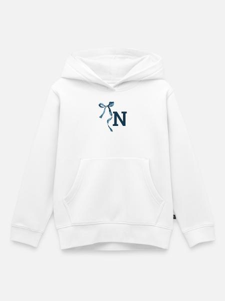 Monogramm n Geschenkidee - Kinder Premium Organic Hoodie - Weiß