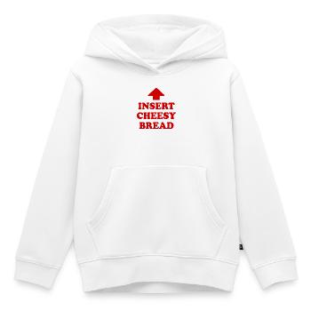 insert cheesy bread - Kids Premium Organic Hoodie - white - Front - AI Model Kid Female (0cm)