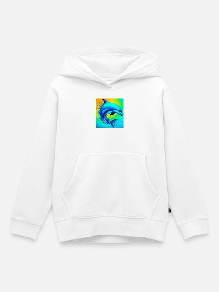 Delfin - Kinder Premium Organic Hoodie - Weiß