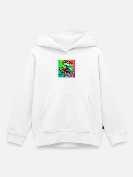 Gecko - Kinder Premium Organic Hoodie - Weiß