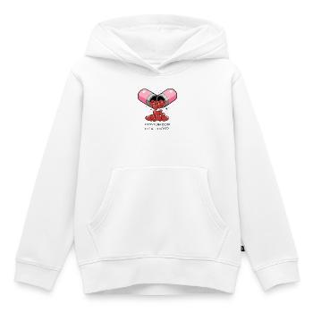 pilule d’amour - Sweat Premium à capuche enfant bio - blanc - Devant - AI Model Kid Female (0cm)