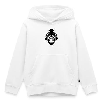 Entspannter Affe Wireless Kopfhörer Café Shirt - Kinder Premium Organic Hoodie - Weiß - Vorne - AI Model Kid Female (0cm)
