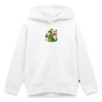 Dragon festif avec cadeaux - Sweat Premium à capuche enfant bio - blanc - Devant - AI Model Kid Female (0cm)