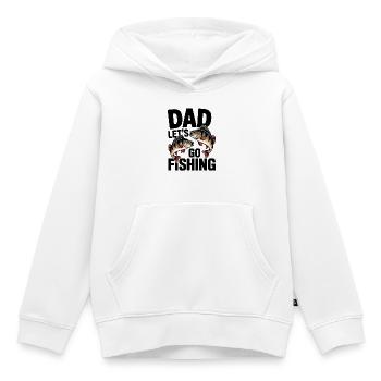 Papa, allons à la pêche - Sweat Premium à capuche enfant bio - blanc - Devant - AI Model Kid Female (0cm)