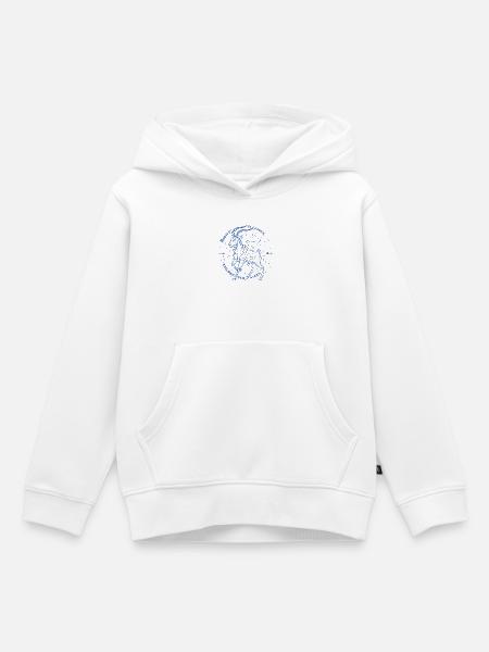 Steinbock Sternzeichen Geschenk – Erde & Sterne Design - Kinder Premium Organic Hoodie - Weiß