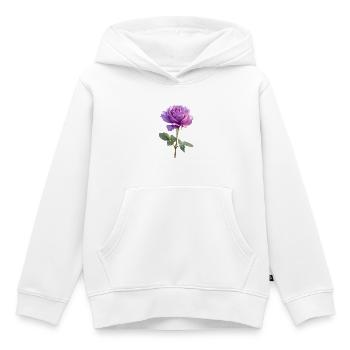 Violet Purple Rose - Kids Premium Organic Hoodie - white - Front - AI Model Kid Female (0cm)
