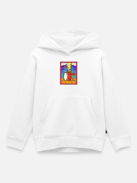 Buntglas-Schlagzeug Set - Kinder Premium Organic Hoodie - Weiß