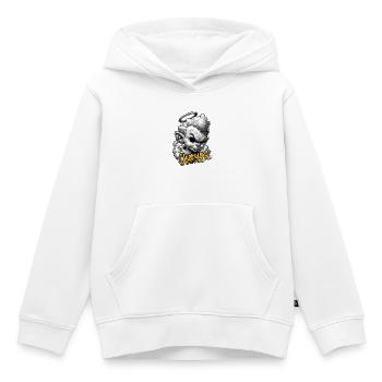 Chérubins Halo Encre Rebelle - Sweat Premium à capuche enfant bio - blanc - Devant - AI Model Kid Female (0cm)