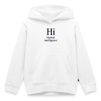 Mensch humain - Sweat Premium à capuche enfant bio - blanc - Devant - AI Model Kid Female (0cm)