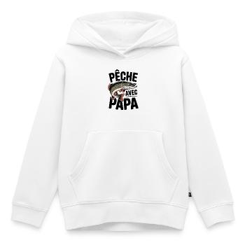 Stilisierter Hecht Pfirsich mit Papa - Kinder Premium Organic Hoodie - Weiß - Vorne - AI Model Kid Female (0cm)