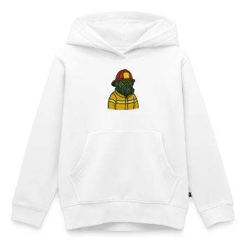 Masque à gaz pompier - Sweat Premium à capuche enfant bio - blanc - Devant - AI Model Kid Female (0cm)