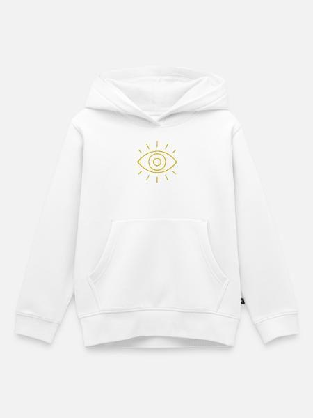 Goldenes Augenstrahlen Muster - Kinder Premium Organic Hoodie - Weiß