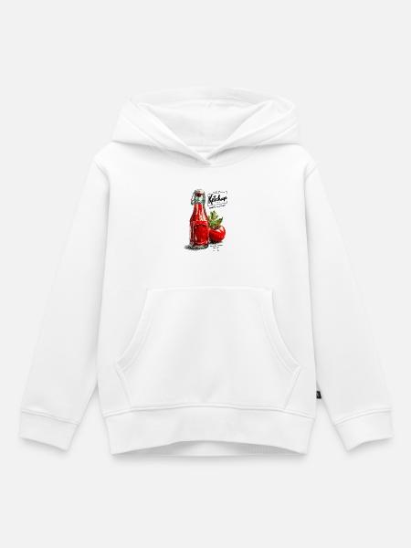 Ketchup - Kinder Premium Organic Hoodie - Weiß