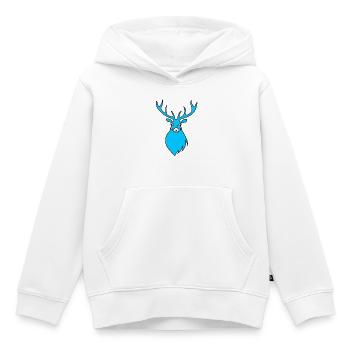 Cerf - Sweat Premium à capuche enfant bio - blanc - Devant - AI Model Kid Female (0cm)