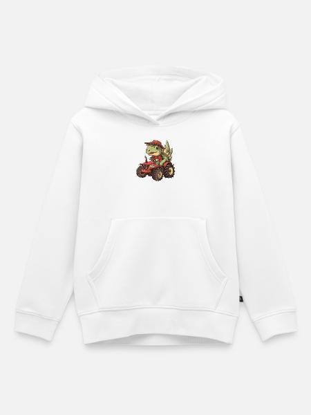 Dinosaurier stegosaurus Traktor Farmer - Kinder Premium Organic Hoodie - Weiß