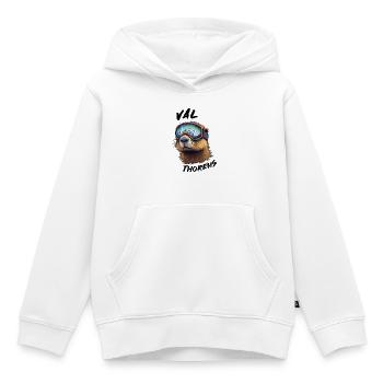 Val Thorens Ski 3 Vallées Plus Haute Station - Sweat Premium à capuche enfant bio - blanc - Devant - AI Model Kid Female (0cm)