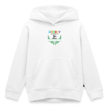 Hurra, ich gehe in die 3. Klasse – Namensraum** - Kinder Premium Organic Hoodie - Weiß - Vorne - AI Model Kid Female (0cm)