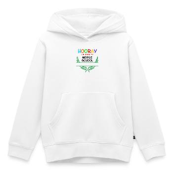 Hurra, ich gehe auf die Mittelschule – Namensraum** - Kinder Premium Organic Hoodie - Weiß - Vorne - AI Model Kid Female (0cm)
