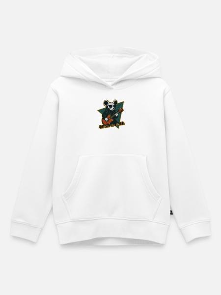 Mouse with Guitar Cool Cartoon - Kids Premium Organic Hoodie - white