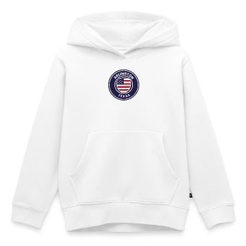 Emblème d’Arlington, Texas, avec drapeau - Sweat Premium à capuche enfant bio - blanc - Devant - AI Model Kid Female (0cm)