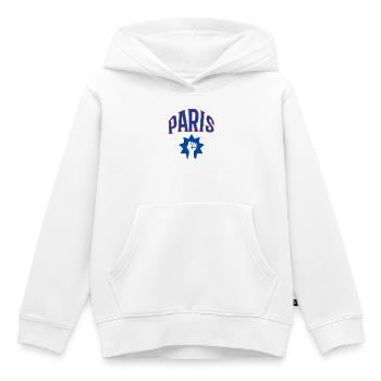 Paris - Sweat Premium à capuche enfant bio - blanc - Devant - AI Model Kid Female (0cm)