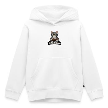 Supervision des chats : humour de bureau - Sweat Premium à capuche enfant bio - blanc - Devant - AI Model Kid Female (0cm)