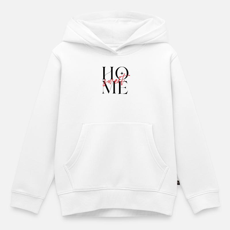 Sweet Script Rouge - Sweat Premium à capuche enfant bio - blanc