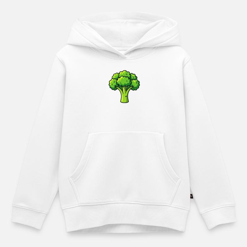 Brocoli - Sweat Premium à capuche enfant bio - blanc