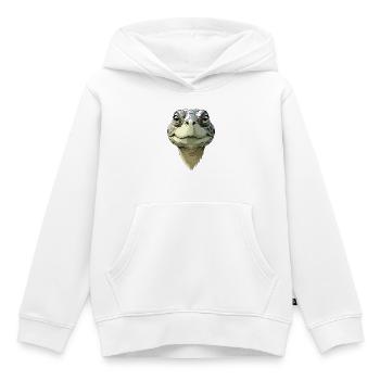 Lustiger Schildkrötenkopf - Kinder Premium Organic Hoodie - Weiß - Vorne - AI Model Kid Female (0cm)
