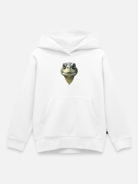 Lustiger Schildkrötenkopf - Kinder Premium Organic Hoodie - Weiß