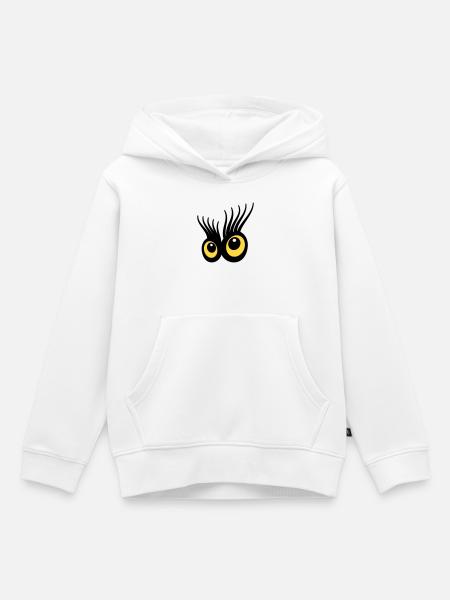 Yeux - Sweat Premium à capuche enfant bio - blanc