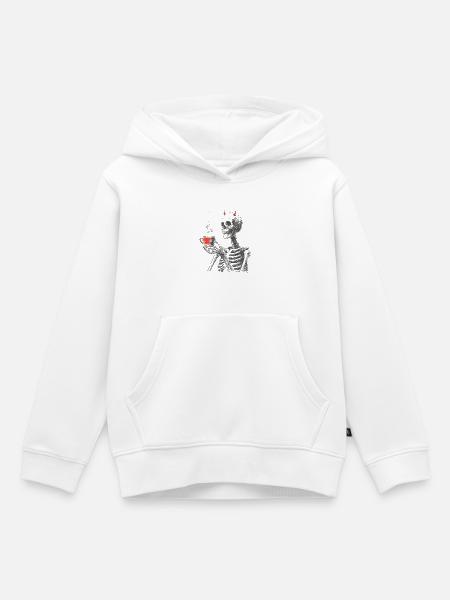 Teuflisches Kaffee-Skelett - Kinder Premium Organic Hoodie - Weiß