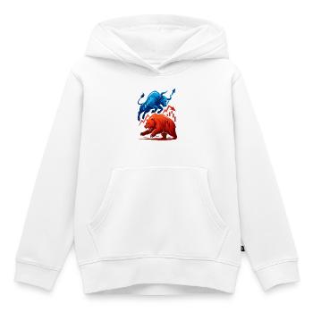 Stier gegen Bär Wall Street Börsenkampf Aktien - Kinder Premium Organic Hoodie - Weiß - Vorne - AI Model Kid Female (0cm)