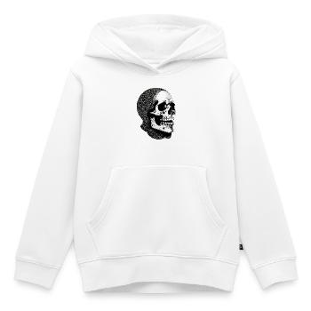 Crâne dans une écharpe en filet - Sweat Premium à capuche enfant bio - blanc - Devant - AI Model Kid Female (0cm)