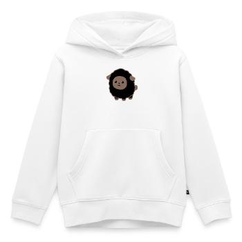 Mouton noir - Sweat Premium à capuche enfant bio - blanc - Devant - AI Model Kid Female (0cm)