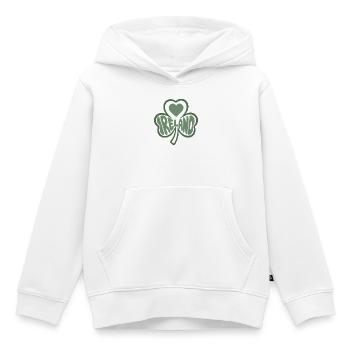 Irlande, Irlande Trèfle au cœur - Sweat Premium à capuche enfant bio - blanc - Devant - AI Model Kid Female (0cm)