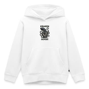 Kraken Good Humour Monstre Marin - Sweat Premium à capuche enfant bio - blanc - Devant - AI Model Kid Female (0cm)
