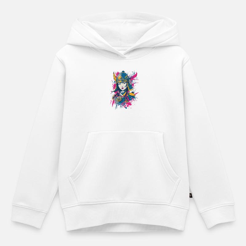 Samurai Warrior - Kids Premium Organic Hoodie - white