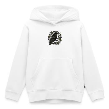 Rabe mit Schlüssel im Efeu - Kinder Premium Organic Hoodie - Weiß - Vorne - AI Model Kid Female (0cm)