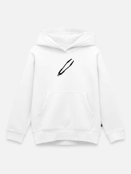 Grillzange Zange Küchenhelfer - Kinder Premium Organic Hoodie - Weiß