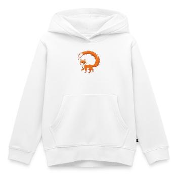 Firefox Longue Queue ! - Sweat Premium à capuche enfant bio - blanc - Devant - AI Model Kid Female (0cm)