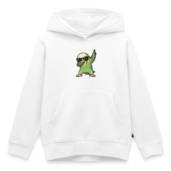 Dabbing Wellensittich gruen - Kinder Premium Organic Hoodie - Weiß - Vorne - AI Model Kid Female (0cm)